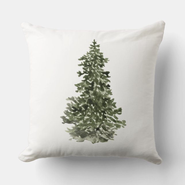 Modern Minimal Christmas Tree Farmhouse Throw Pillow (Front)