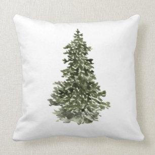 Modern Minimal Christmas Tree Farmhouse Throw Pillow