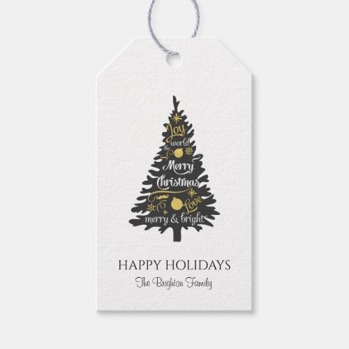 Modern Minimal Christmas Tree Gift Tags