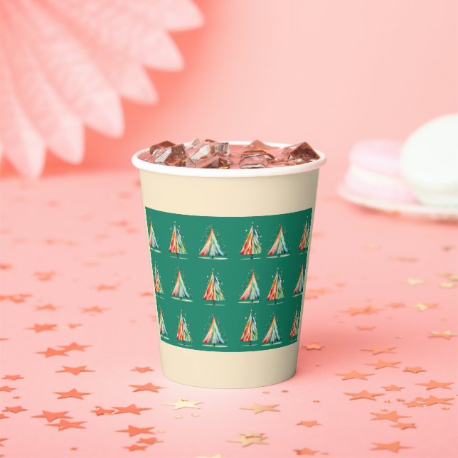 Modern Minimal Christmas Tree Paper Cup (Insitu)