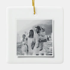 Modern Minimal Christmas Vintage Family Photo Ceramic Ornament at Zazzle