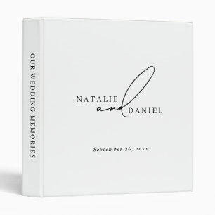 Modern Minimal Classic Chic Wedding Album 3 Ring Binder