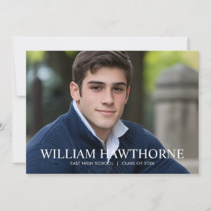 Modern Minimal Classic Photo Graduation Announcement