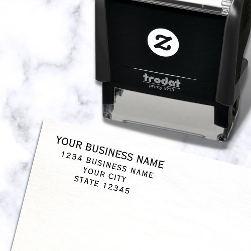 Modern Minimal Clean Business Return Address Self_inking Stamp