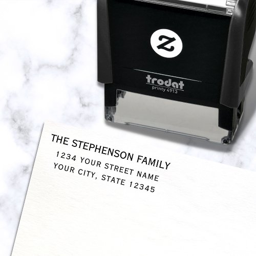 Modern Minimal Clean Custom Name Return Address Self_inking Stamp