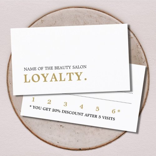 Modern Minimal Clean Faux Gold Beauty Loyalty Card