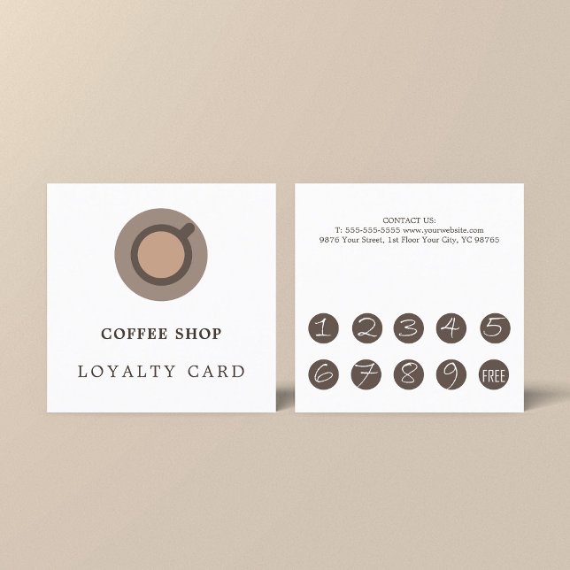 Modern Minimal Coffee Icon Shop Loyalty Card (Creator Uploaded)