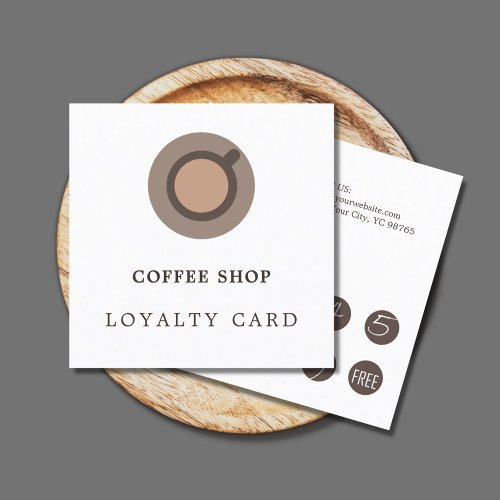 Modern Minimal Coffee Icon Shop Loyalty Card