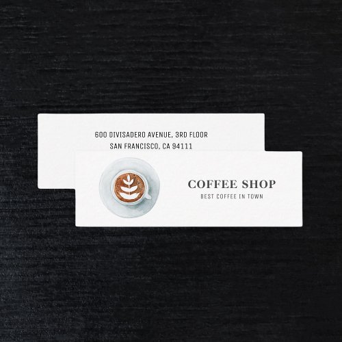 Modern Minimal  Coffee Shop Professional Mini Business Card