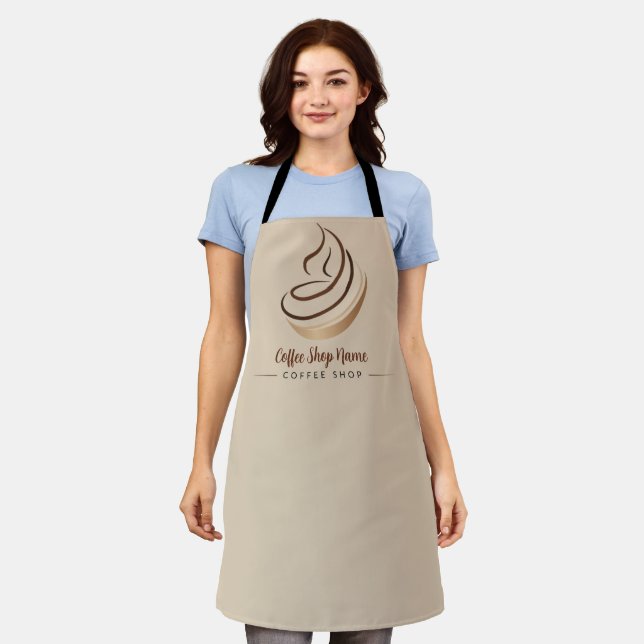 Modern Minimal Coffee Shop professional  shop Apron (Worn)