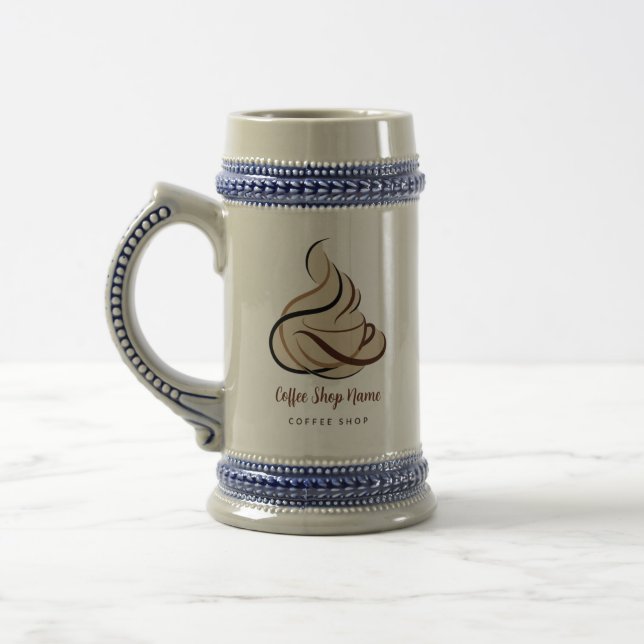 Modern Minimal Coffee Shop professional  shop Beer Stein (Left)