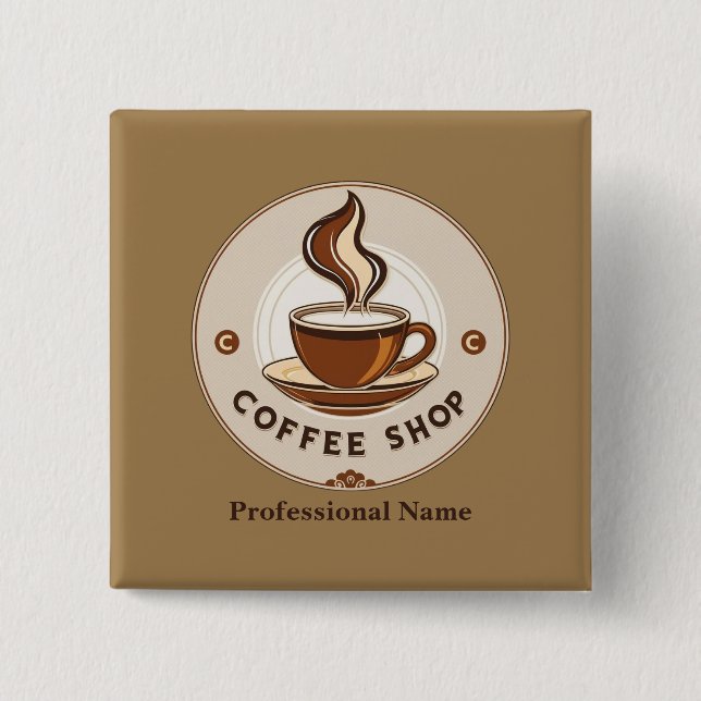 Modern Minimal Coffee Shop professional  shop Button (Front)