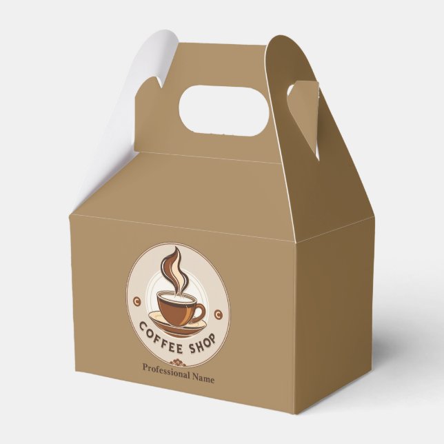 Modern Minimal Coffee Shop professional  shop Favor Boxes (Front Side)