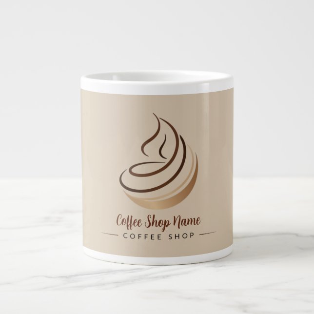 Modern Minimal Coffee Shop professional  shop Giant Coffee Mug (Front)