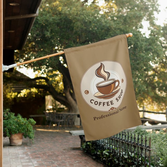 Modern Minimal Coffee Shop professional  shop House Flag (In SItu)