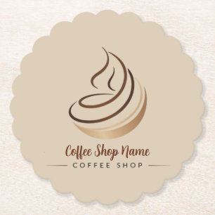 Modern Minimal Coffee Shop professional  shop Paper Coaster