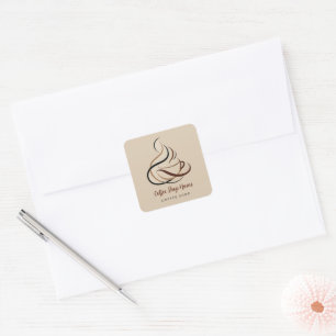 Modern Minimal Coffee Shop professional  shop Square Sticker