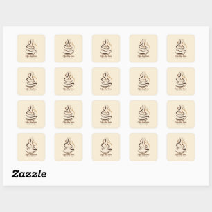Modern Minimal Coffee Shop professional shop Square Sticker