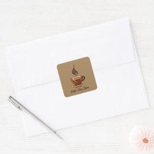 Modern Minimal Coffee Shop professional  shop Square Sticker