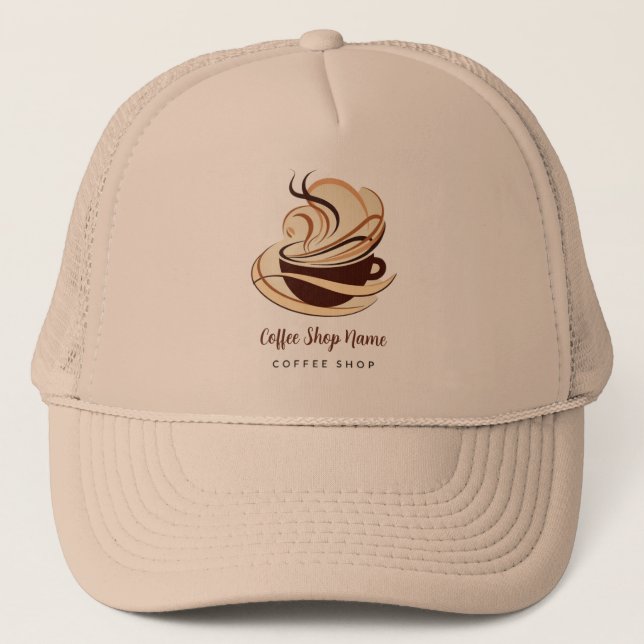 Modern Minimal Coffee Shop professional  shop Trucker Hat (Front)