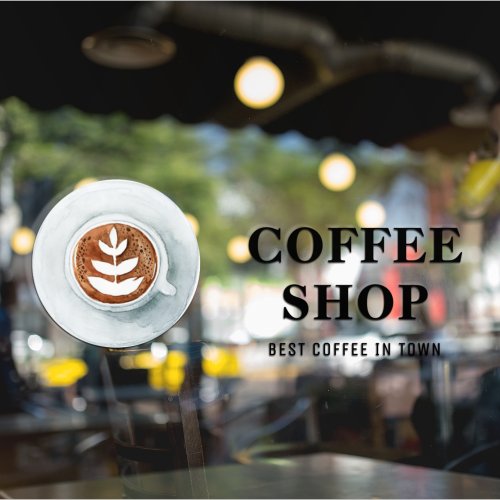 Modern Minimal  Coffee Shop Professional   Window Cling
