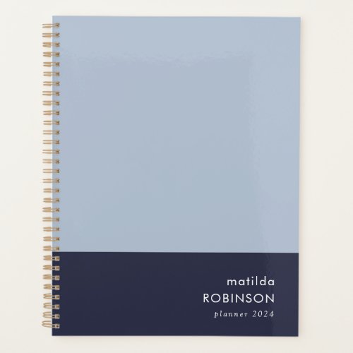 Modern Minimal Colorblock Blue Dual Tone 2023 Planner