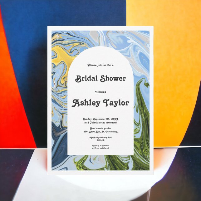 Modern Minimal Colorful Abstract Bridal Shower Invitation (Creator Uploaded)