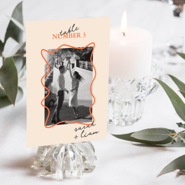 Modern Minimal Colorful Beige | Table Number Card (Creator Uploaded)