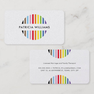 MODERN MINIMAL colorful logo rainbow pride LGBTQ Business Card