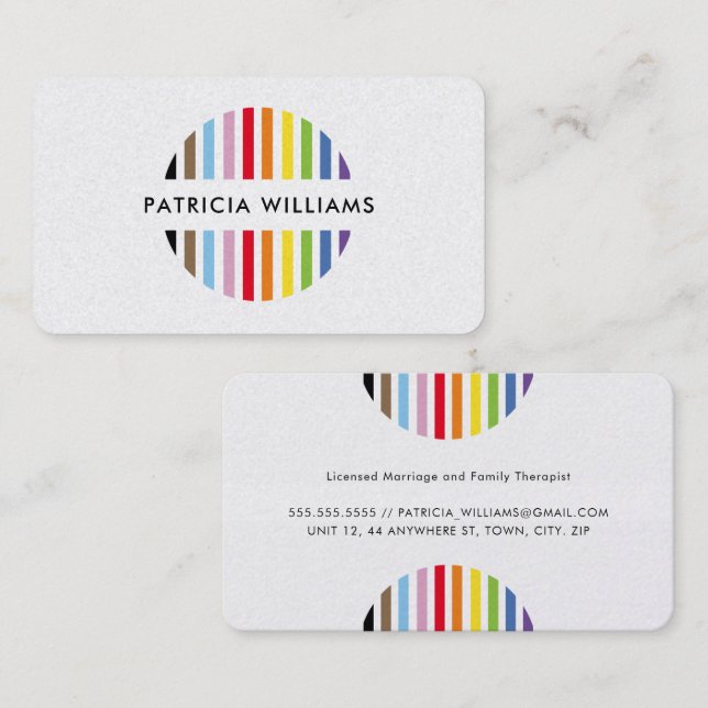 MODERN MINIMAL colorful logo rainbow pride LGBTQ Business Card (Front/Back)