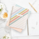 Modern Minimal Colorful Rainbow Stripes Name Planner<br><div class="desc">Fun,  modern,  and colorful rainbow stripes personalized name planner. The design features a modern colorful rainbow pattern strip design and a personalized name. Design by Moodthology Papery.</div>