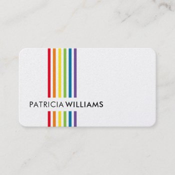 Modern Minimal Colorful Simple Rainbow Pride Business Card by edgeplus at Zazzle