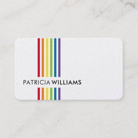 Modern Minimal Colorful Simple Rainbow Pride Business Card