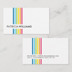 MODERN MINIMAL colorful simple rainbow stripe Business Card