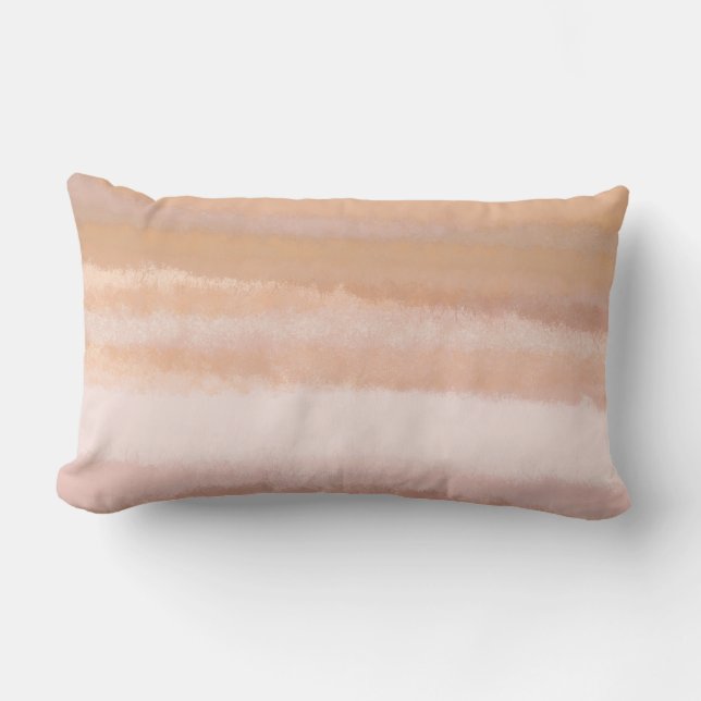 Modern Minimal Colorful Watercolor Pastel Lines Lumbar Pillow (Front)