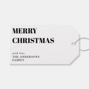 Modern Minimal Contemporary Merry Christmas Gift Tags
