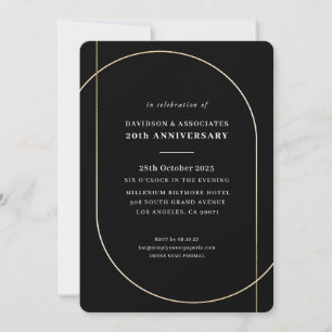 MODERN MINIMAL corporate event gold black white Invitation