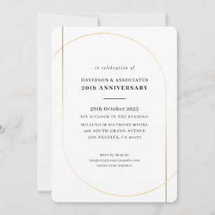 MODERN MINIMAL corporate event gold white black Invitation