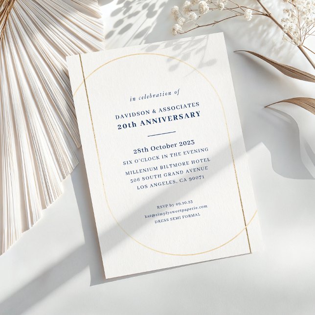 MODERN MINIMAL corporate event gold white navy Invitation (Creator Uploaded)
