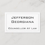 [ Thumbnail: Modern & Minimal Counsellor at Law Business Card ]