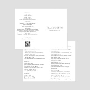Modern Minimal Counter Display High-End Restaurant Menu