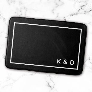 Modern Minimal Couple Monogram Housewarming Bath Mat