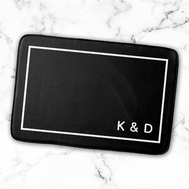 Modern Minimal Couple Monogram Housewarming Bath Mat (Creator Uploaded)