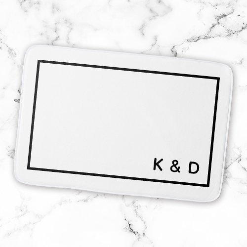 Modern Minimal Couple Monogram Housewarming Bath Mat