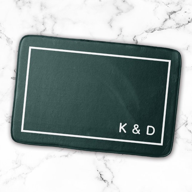 Modern Minimal Couple Monogram Housewarming Bath Mat (Creator Uploaded)