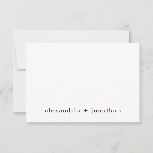 Modern Minimal Couples Thank You Note