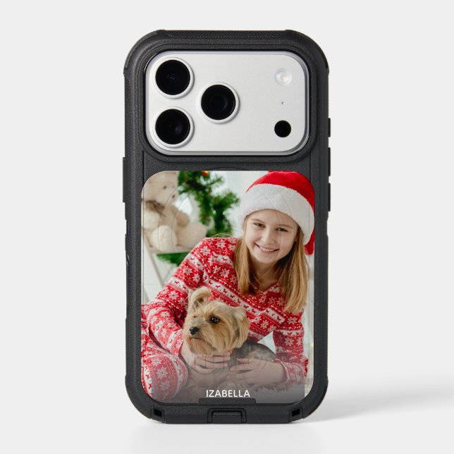 Modern Minimal Create Your Own Photo Name Golf Otterbox iPhone Case (Back)