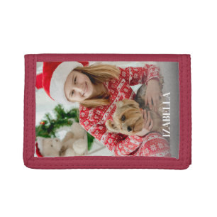 Modern Minimal Create Your Own Photo Name Tri-fold Wallet