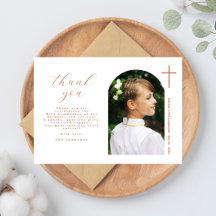 Modern Minimal Cross Photo First Communion 