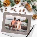 Modern Minimal Curved Frame 1 Photo Christmas Holiday Card<br><div class="desc">With all the craziness in our lives (especially around the holiday season), this simply designed Christmas photo card is perfect for sending out to family and friends! It features a horizontally oriented curved corners frame and a simple tan brown and white color scheme. Text reads, "The simple things bring great...</div>